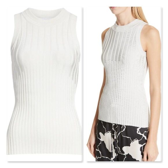 YIGAL AZROUËL Mixed Rib Knit Top sz XS - Picture 2 of 12